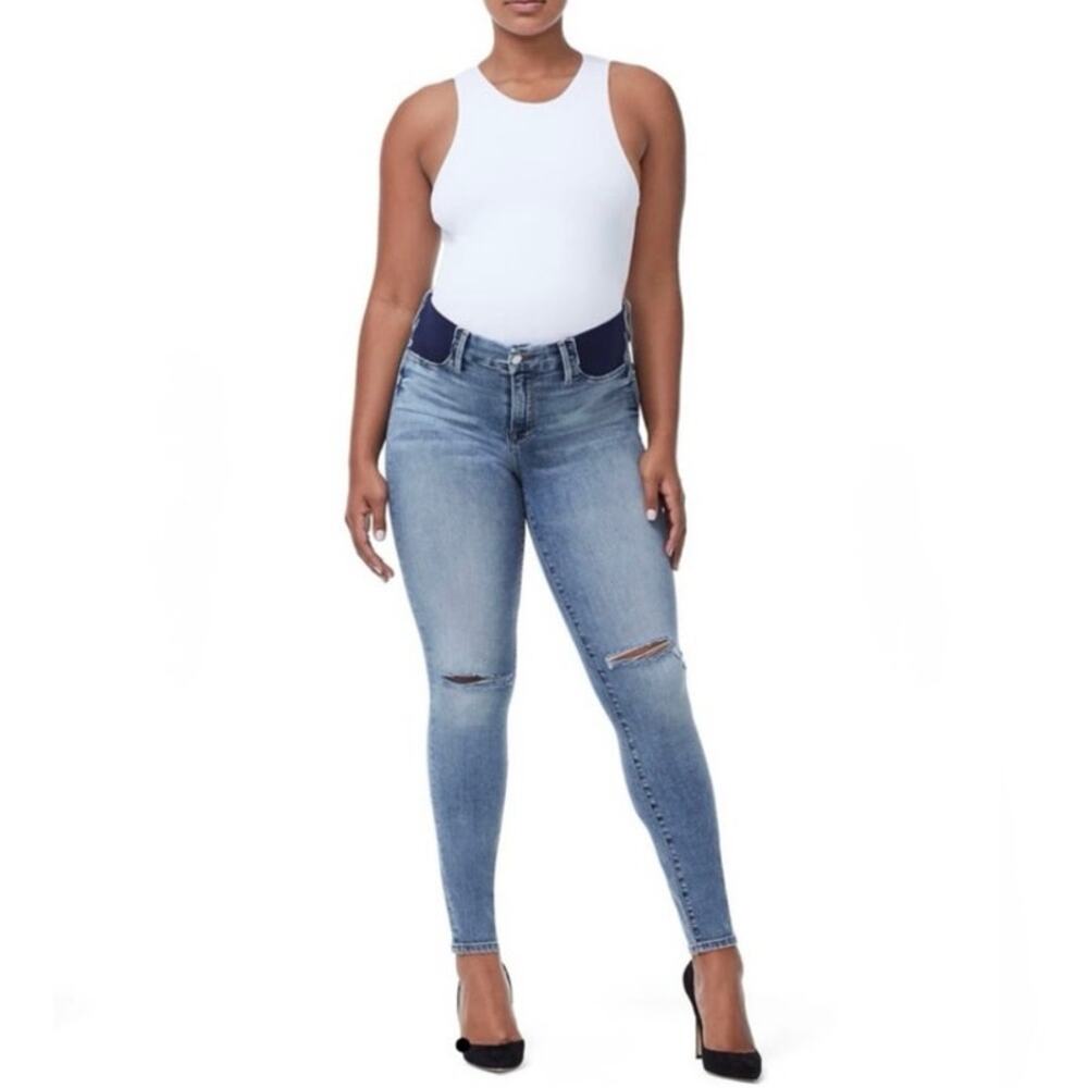 Good American 15 The Honeymoon Mid Rise Straight Maternity Jeans
